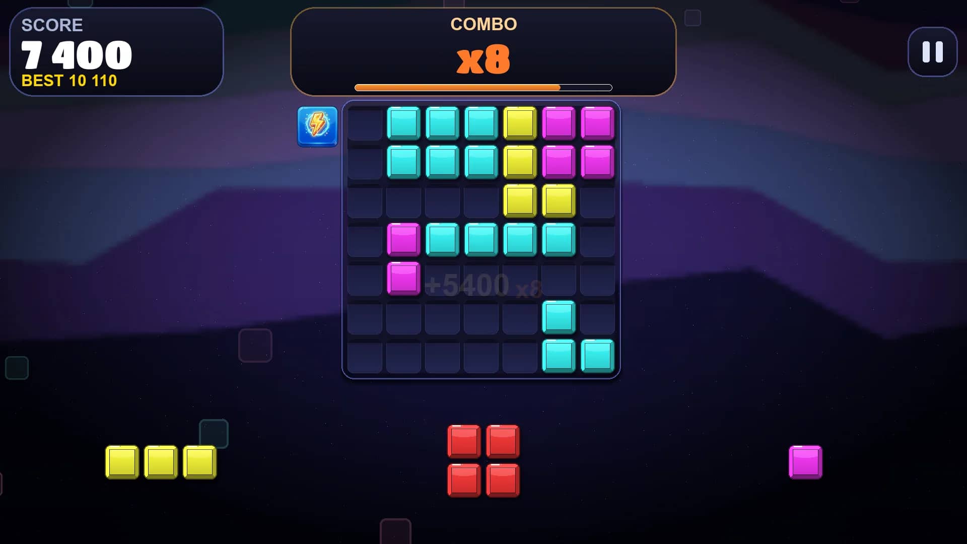 A x8 combo in the Aurora theme